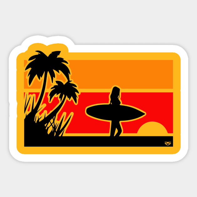 Summertime Surf Sticker by Rob Smid Designs